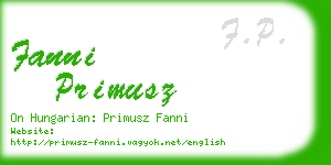 fanni primusz business card